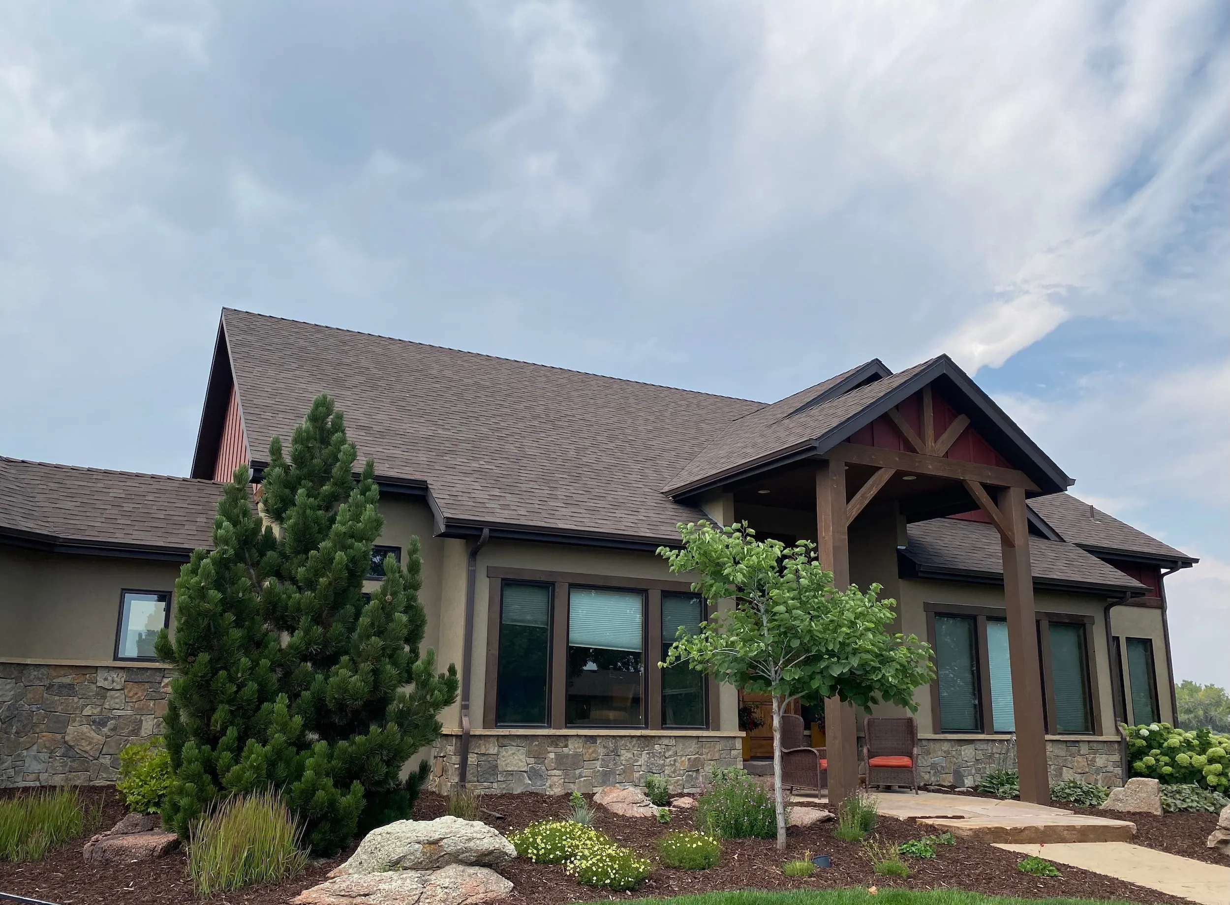 Residential home with new roof